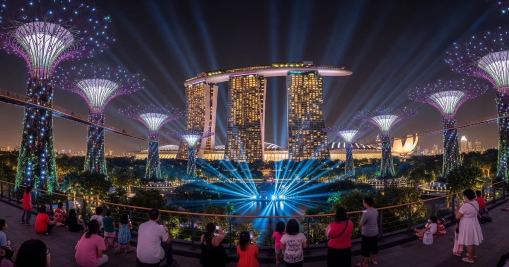 panoramic view of Marina Bay San